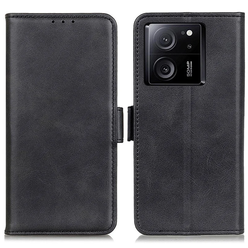 For Xiaomi Redmi K60 Ultra / 13T / 13T Pro Case Leather Wallet Stand Anti-scratch Phone Cover - Black