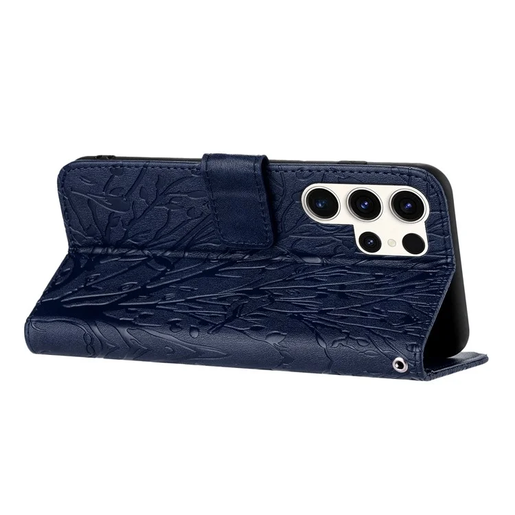 Для Samsung Galaxy S23 Ultra Кожаный чехол Anti-scratch Wallet Stand Phone Cover - Blue