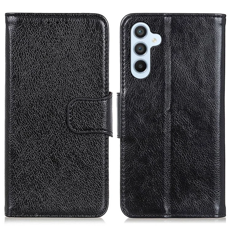 Für Samsung Galaxy A05s 4G Case Nappa Texture Split Leather Stand Wallet Phone Cover - Schwarz