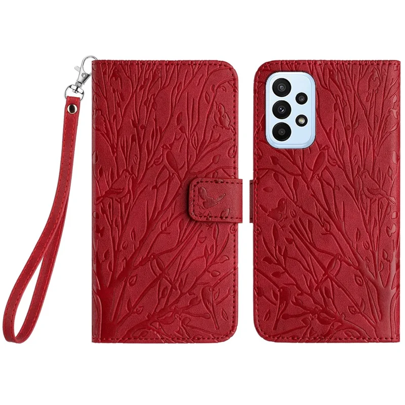 For Samsung Galaxy A23 5G (Global Version) / A23 4G Phone Case PU Leather Wallet Phone Cover - Red