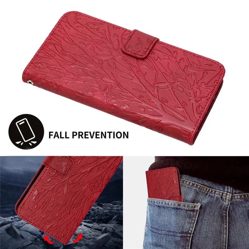 For Samsung Galaxy A23 5G (Global Version) / A23 4G Phone Case PU Leather Wallet Phone Cover - Red