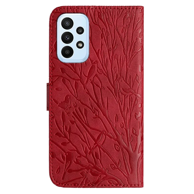 For Samsung Galaxy A23 5G (Global Version) / A23 4G Phone Case PU Leather Wallet Phone Cover - Red