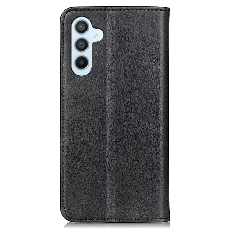 Für Samsung Galaxy A05s 4G Hülle Kuhledertextur Split Leder Cover Wallet Stand Phone Shell - Schwarz