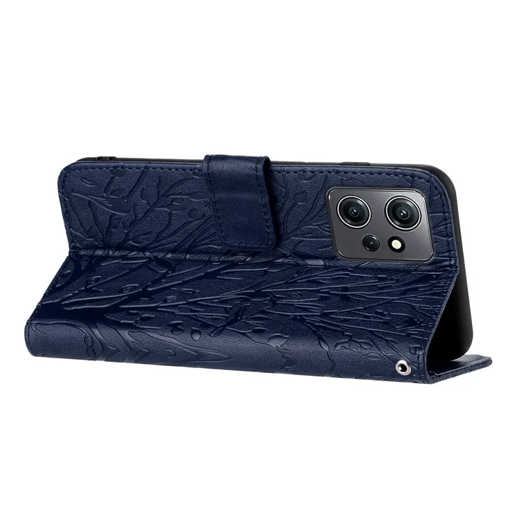 For Xiaomi Redmi Note 12 4G Case Anti-Scratch Wallet PU Leather Stand Phone Cover Shell - Blue