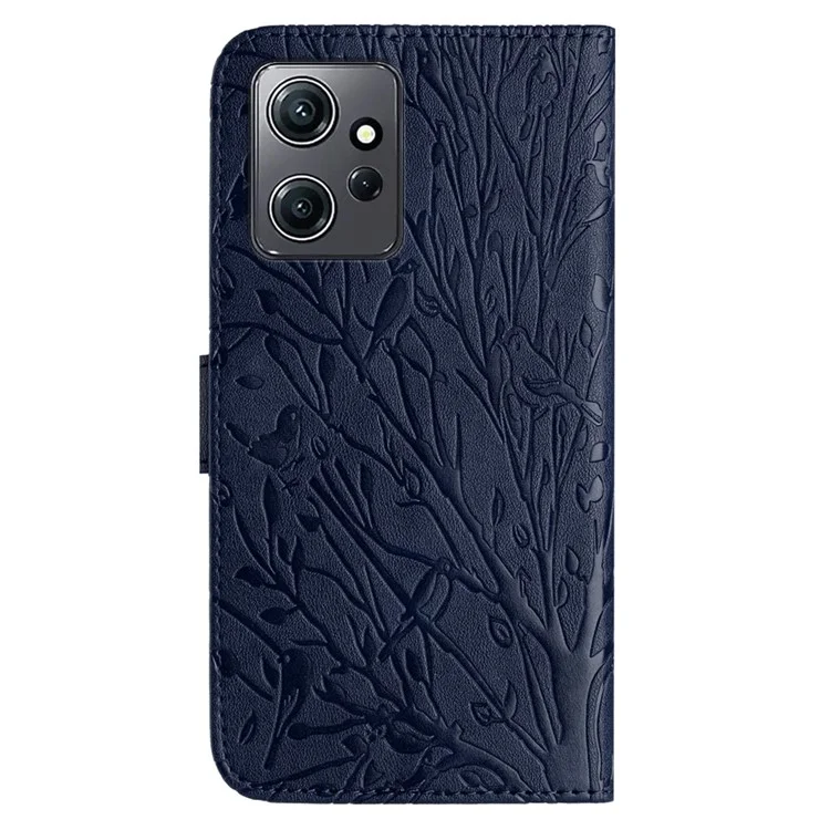 For Xiaomi Redmi Note 12 4G Case Anti-Scratch Wallet PU Leather Stand Phone Cover Shell - Blue