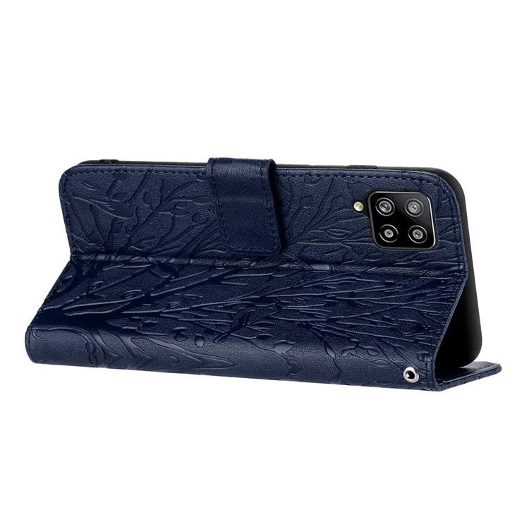 Per Samsung Galaxy A42 5G Custodia in Pelle con Portafoglio e Supporto - Blu