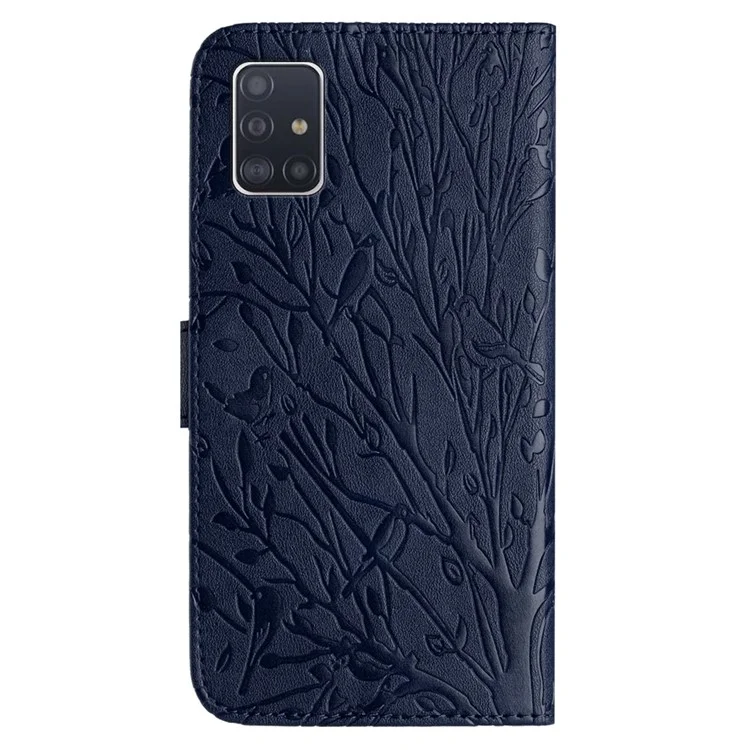 Para Samsung Galaxy A51 4G SM-A515 Case de Teléfonos PU PU Cuerta Del Teléfono - Azul