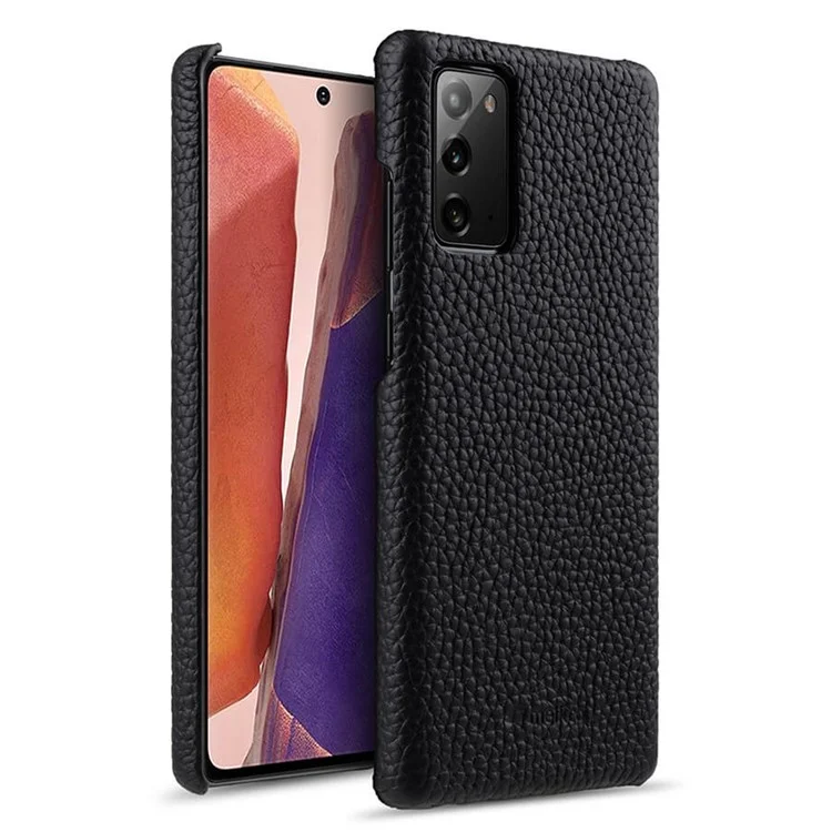 Capa de telefone Melkco Back para Samsung Galaxy Note20 / Note20 5G, Couro de vaca genuíno revestido de PC Anti-Drop Cover - Preto
