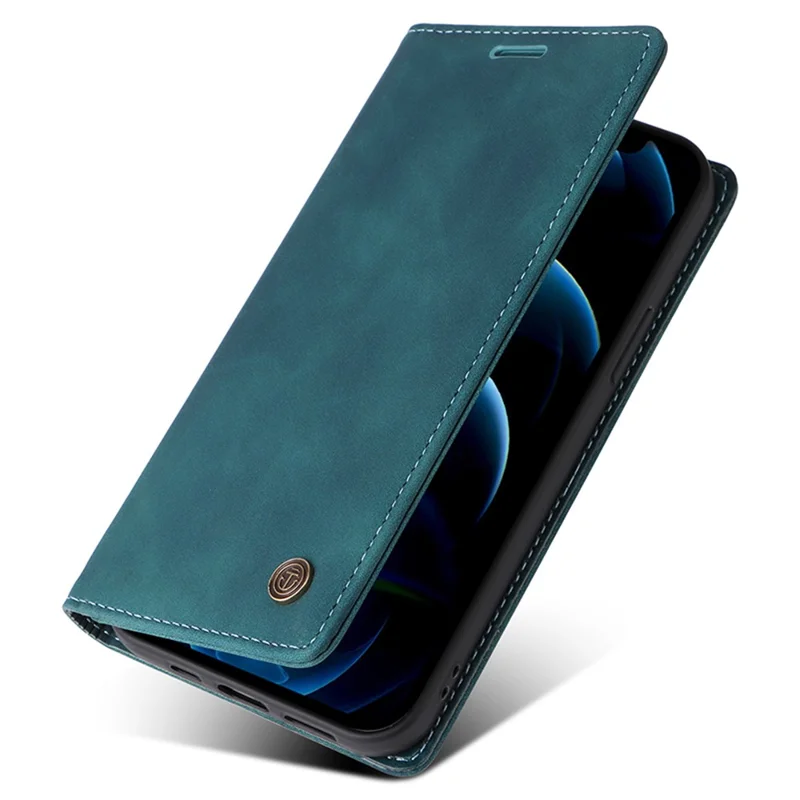 006 Series For iPhone 15 Pro Case PU Leather Phone Cover with Wallet Stand - Green
