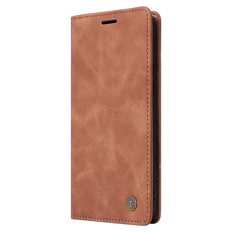 006 Series For iPhone 15 Case PU Leather Wallet Stand Anti-drop Phone Cover - Brown
