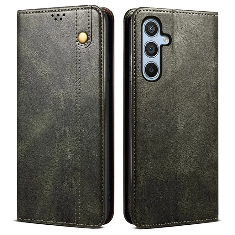 Für Samsung Galaxy F34 5G / M34 5G Hülle Slim-Fit PU-Leder Standfunktion Brieftasche Leder Handyhülle - Grün