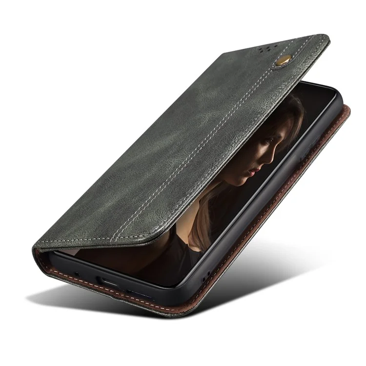 Für Samsung Galaxy F34 5G / M34 5G Hülle Slim-Fit PU-Leder Standfunktion Brieftasche Leder Handyhülle - Grün