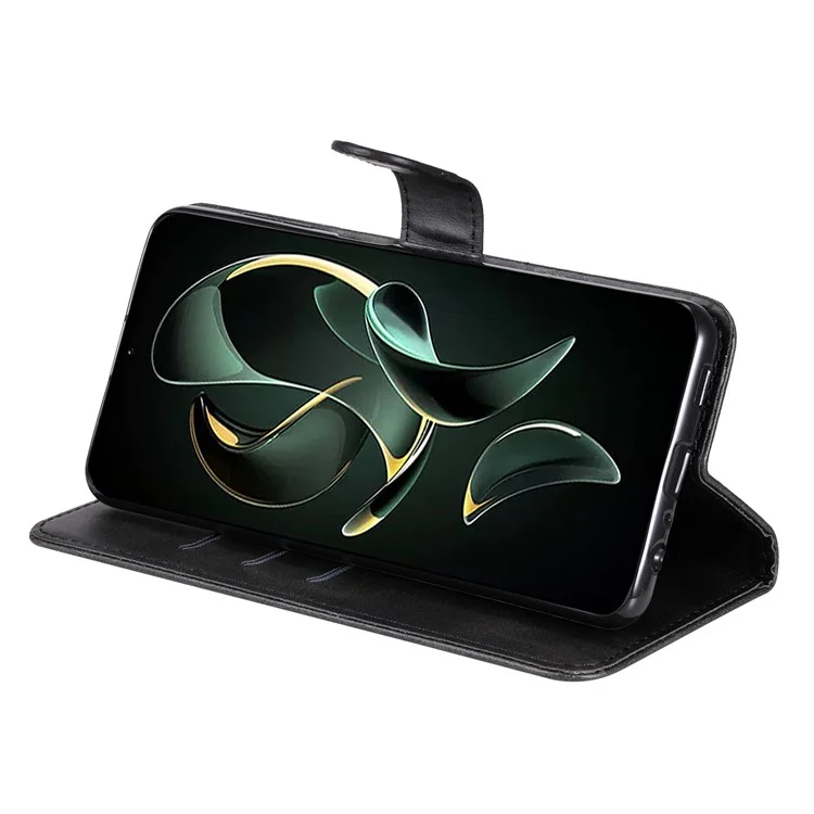 For Xiaomi Redmi K60 Ultra / 13T / 13T Pro Case Shockproof Shell Zipper Pocket Wallet Stand Phone Cover - Black
