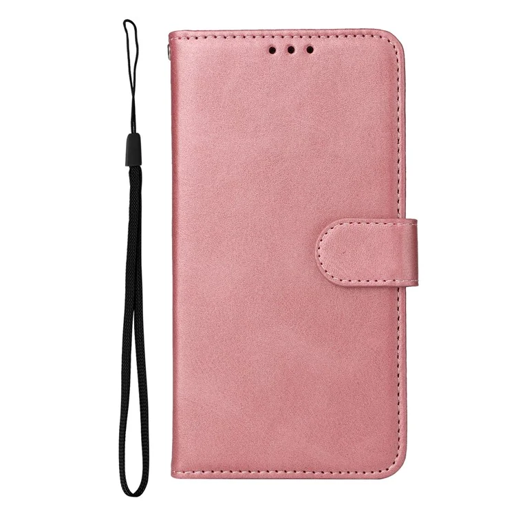 Capa 4G For Honor X6a Textura de Bezerro Carteira com Suporte Couro PU Capa de Telefone Celular - Rosa