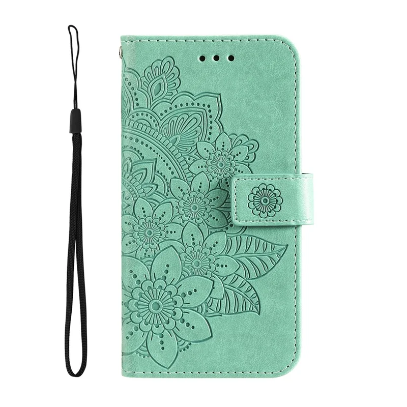 For Honor X6a 4G Case Floral Pattern PU Leather Wallet Stand Phone Cover - Green