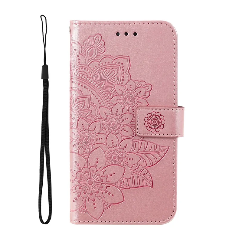 For Honor X6a 4G Case Floral Pattern PU Leather Wallet Stand Phone Cover - Pink
