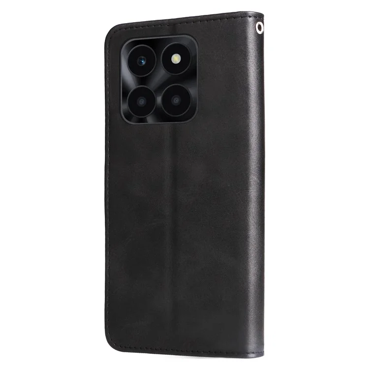 For Honor X6a 4G Case Slim-Fit Phone Shell Stand Function Wallet Cover - Black