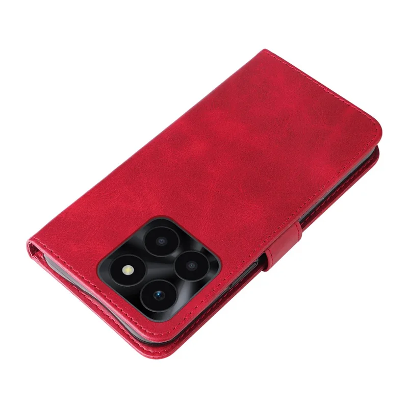 Capa 4G X6a For Honor Função de Suporte de Carteira Capa de Telefone Slim-Fit - Vermelho 