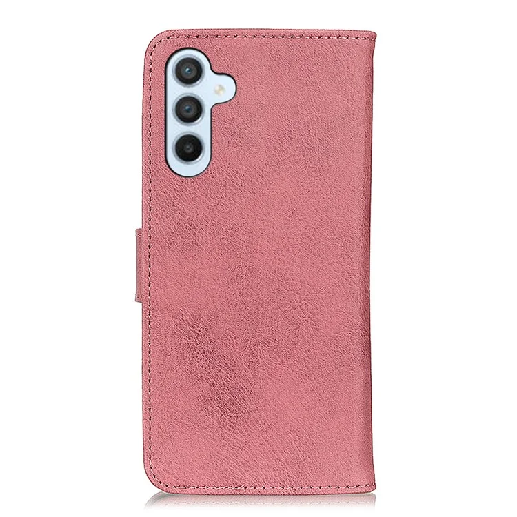 KHAZNEH Para Samsung Galaxy A05s 4G Case Cowhide Texture Stand Wallet Leather Mobile Phone Cover - Pink