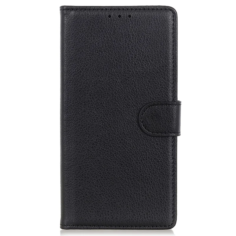 For Samsung Galaxy A05 4G Case Wallet Stand Litchi Texture PU Leather Phone Cover - Black