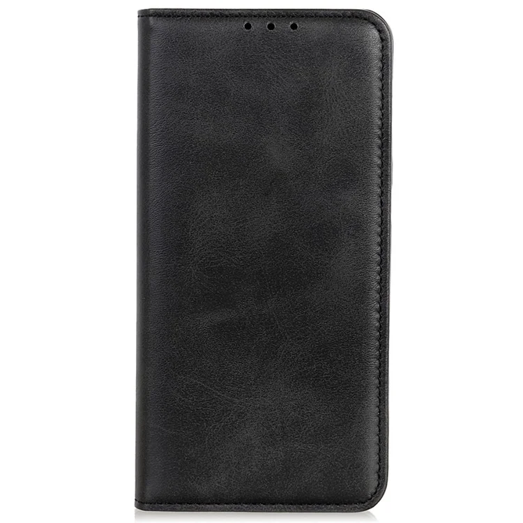 Для Samsung Galaxy A05 4G Case Split Leather Cover Wallet Stand Cowhide Texture Phone Shell - Черный