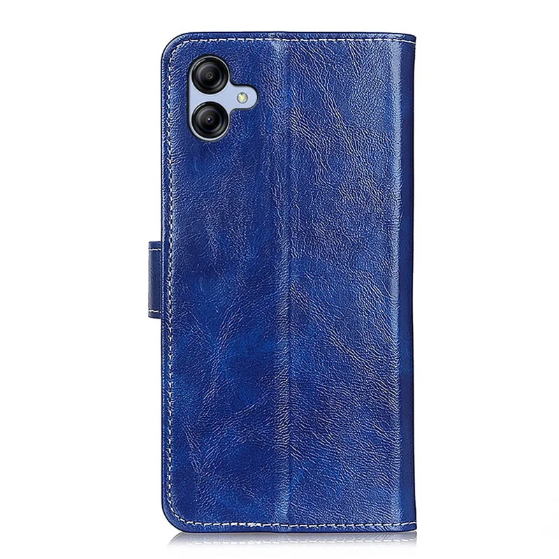 Funda de teléfono de cuero para Samsung Galaxy A05 4G Caso Textura de caballo Crazy Horse Cover de teléfono - Azul