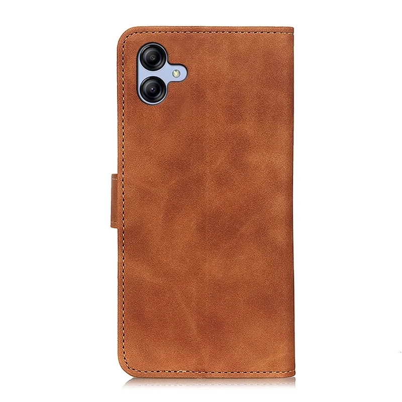 KHAZNEH For Samsung Galaxy A05 4G Case PU Leather Retro Texture Stand Phone Cover - Brown