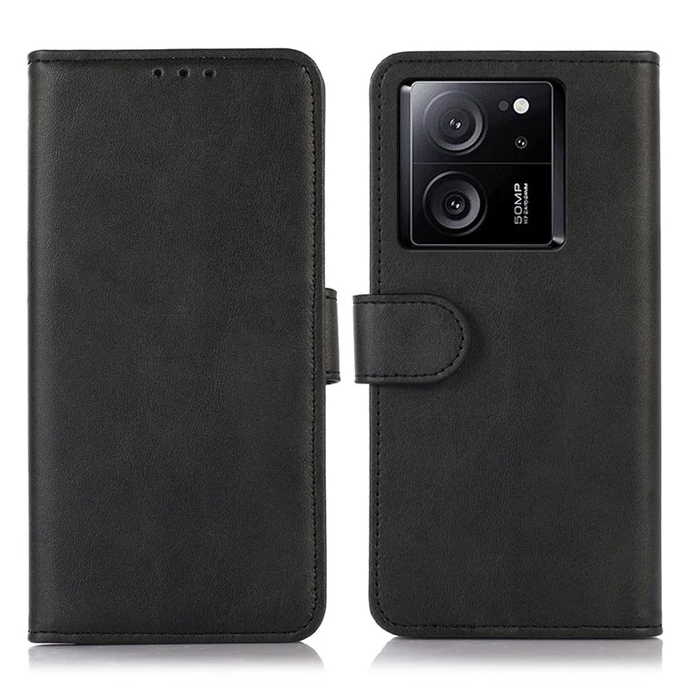 For Xiaomi 13T / 13T Pro / Redmi K60 Ultra Case Shockproof Wallet Stand Cell Phone Cover - Black