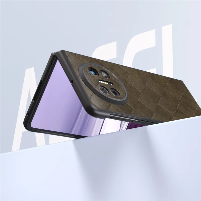 ABEEL For Huawei Mate X5 Case Grid Texture Leather Coated PC Phone Cover  - Green