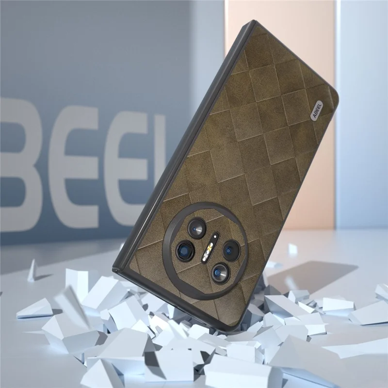 ABEEL For Huawei Mate X5 Case Grid Texture Leather Coated PC Phone Cover  - Green