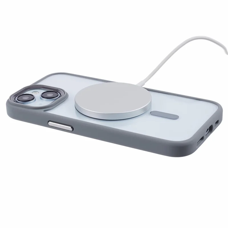 FULEXIN For iPhone 15 Magnetic Phone Case Compatible with MagSafe TPU+PC Protective Cover - Grey