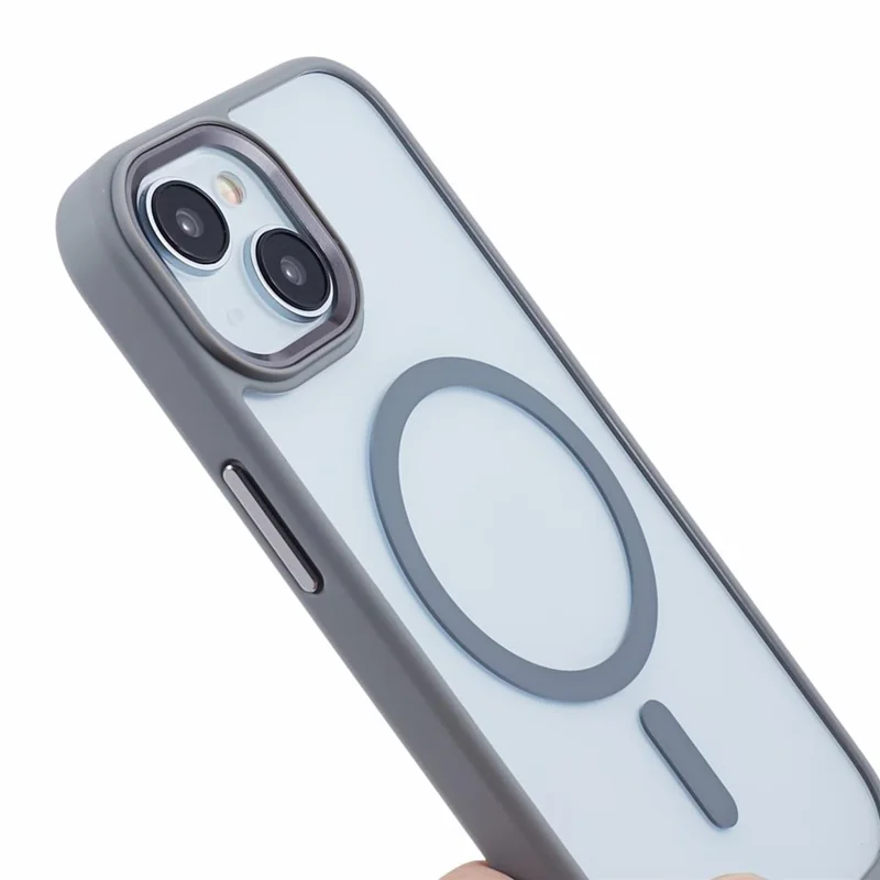 FULEXIN For iPhone 15 Magnetic Phone Case Compatible with MagSafe TPU+PC Protective Cover - Grey