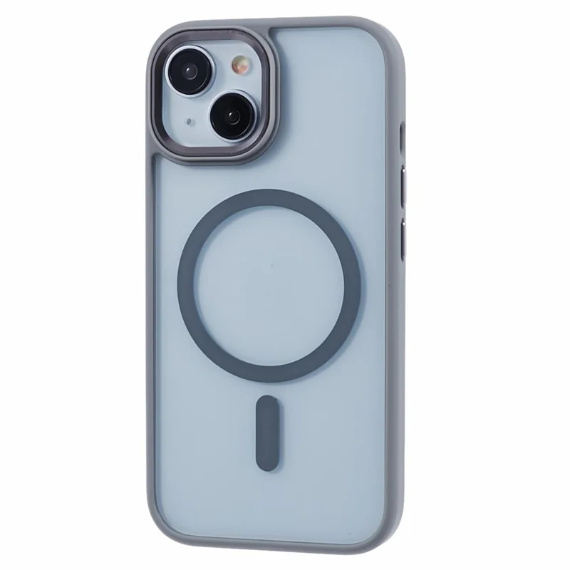 FULEXIN For iPhone 15 Plus Magnetic Case Anti-Scratch TPU+PC Phone Cover Compatible with MagSafe - Grey