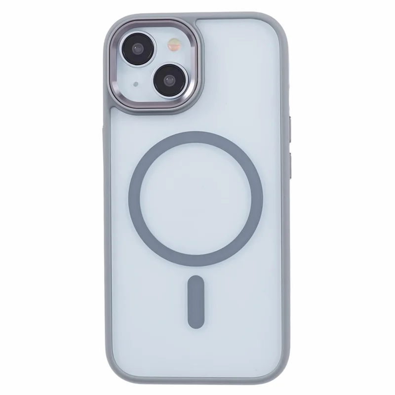 FULEXIN For iPhone 15 Plus Magnetic Case Anti-Scratch TPU+PC Phone Cover Compatible with MagSafe - Grey