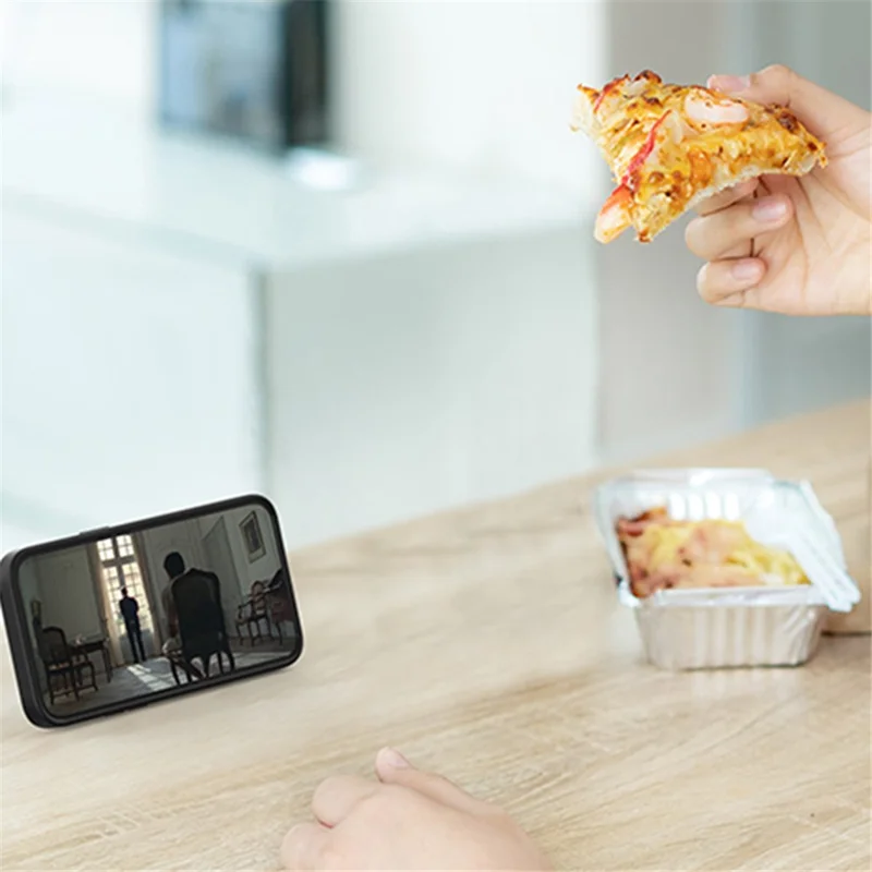 For iPhone 15 Pro Max Kickstand Phone Case Anti-Scratch TPU+Acrylic Magnetic Cover - Translucent Black