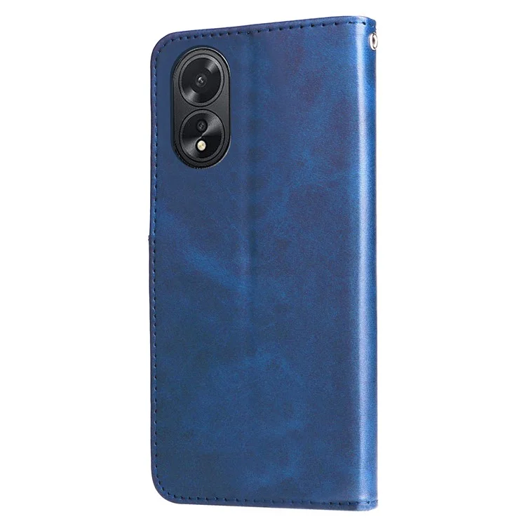 Per Oppo A38 4G Custodia Portafoglio Stand Custodia per Smartphone Grana Vitello - Blu