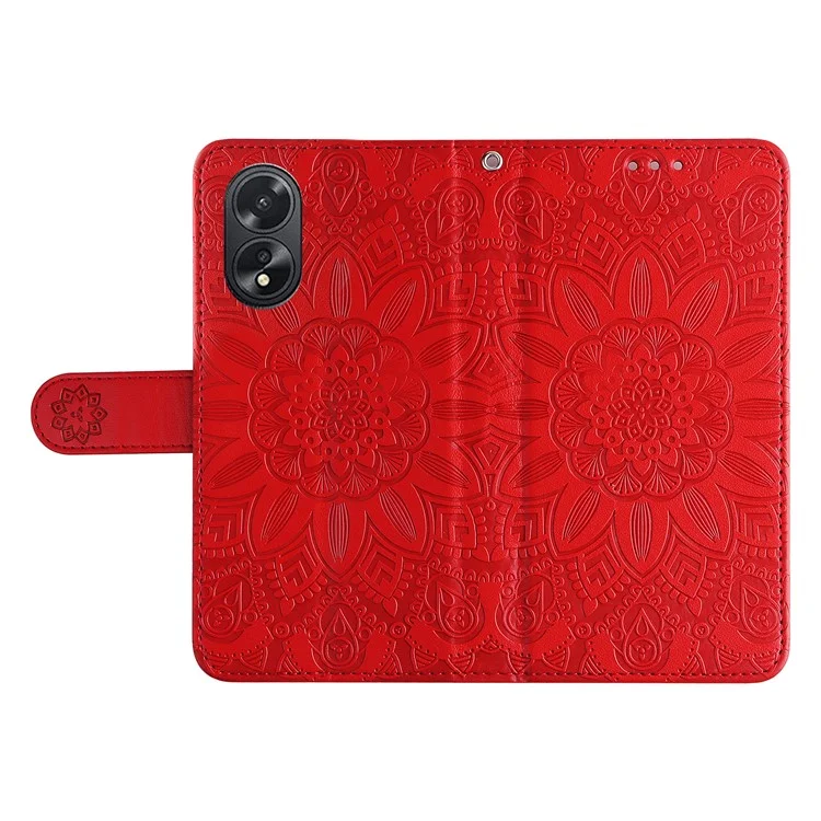 Para Oppo A38 4G Estuche Cartera Slim-Fit Funda de Piel PU Magnética para Teléfono - Rojo