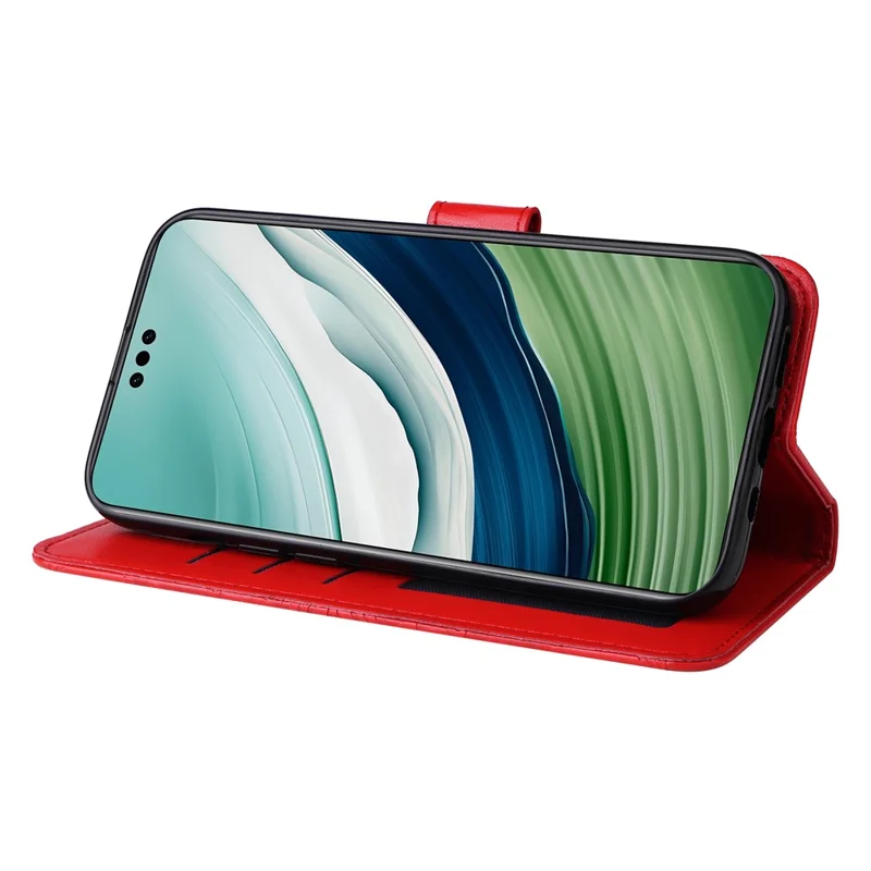 For Huawei Mate 60 Pro Case Wallet Stand Shell PU Leather Sunflower Imprinted Phone Cover - Red