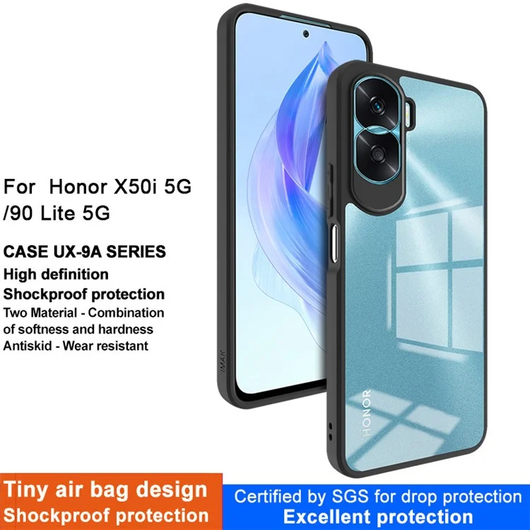 Série IMAK UX-9A pour Honor X50i 5G / 90 Lite 5G Étui PC + Couverture de Téléphone Transparente TPU
