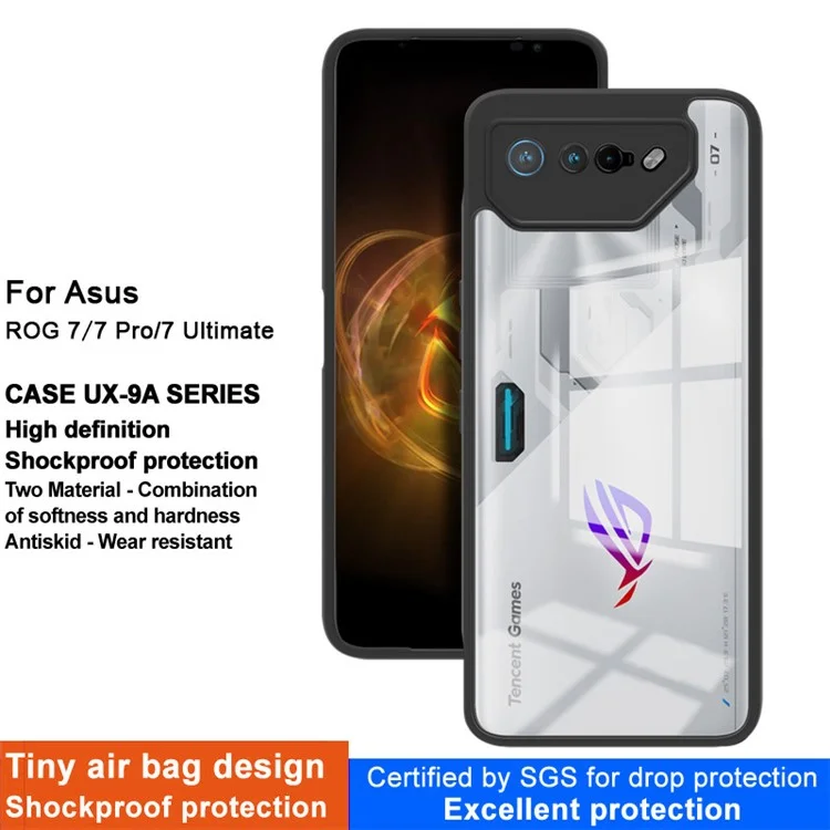 IMAK UX-9A Series Phone Cover for Asus ROG Phone 7 5G / 7 Pro / 7 Ultimate 5G Funda Transparente para Teléfono