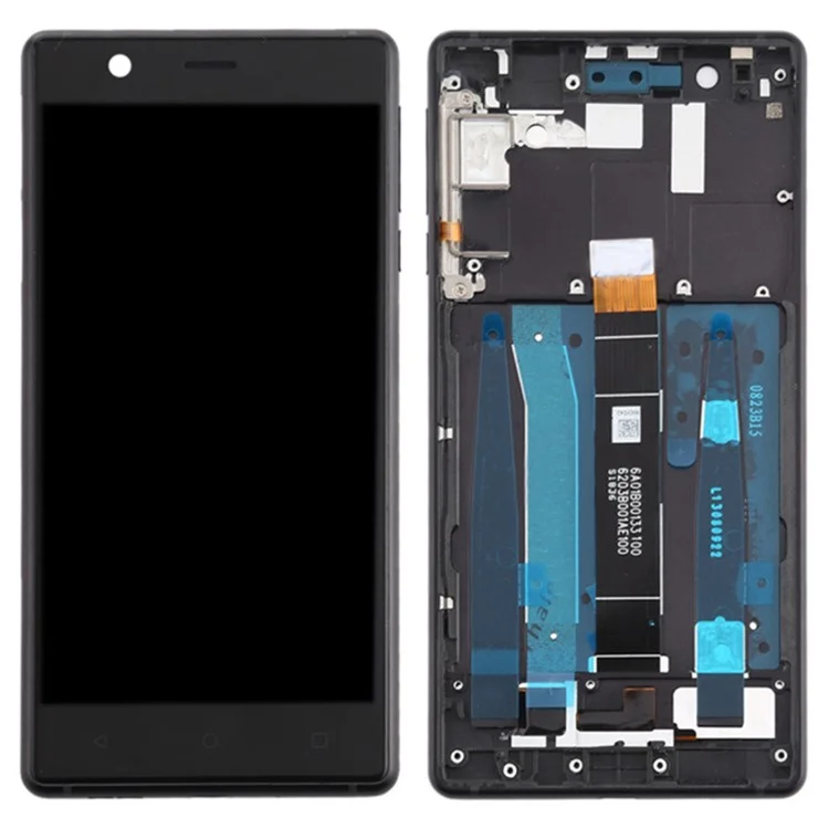 For Nokia 3 TA-1032, TA-1020, TA-1028, TA-1038 Grade C LCD Screen and Digitizer Assembly + Frame Replacement Part (without Logo) - Black