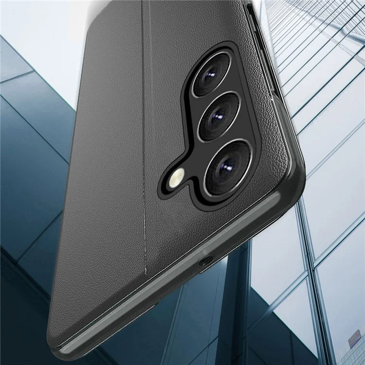 Für Samsung Galaxy M34 5G / F34 5G Hülle Fenster PU Leder Ständer Handyhülle - Schwarz