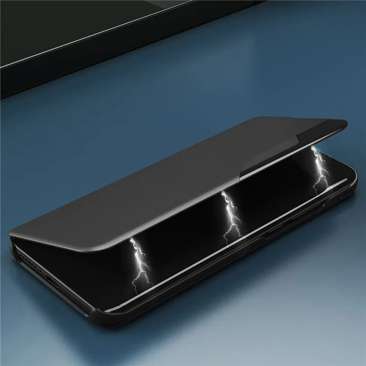 Für Samsung Galaxy M34 5G / F34 5G Hülle Fenster PU Leder Ständer Handyhülle - Schwarz