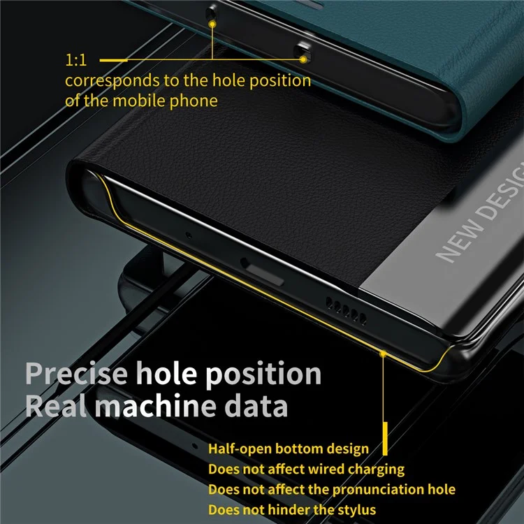 Für Samsung Galaxy M34 5G / F34 5G Hülle PU Leder Elektroplattierung Ständer Cover - Grün