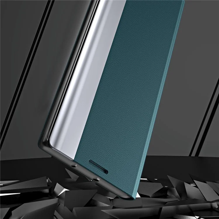 Für Samsung Galaxy M34 5G / F34 5G Hülle PU Leder Elektroplattierung Ständer Cover - Grün