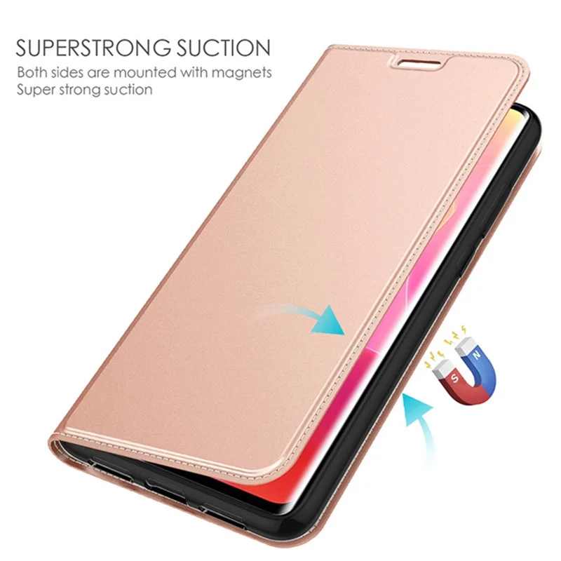For iPhone 15 Pro Case PU Leather Phone Shell Card Holder Phone Cover - Rose Gold