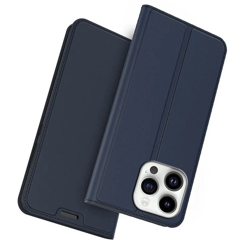 Per iPhone 15 Pro Max Case Stand Design Custodia in pelle PU con porta carte - Blu