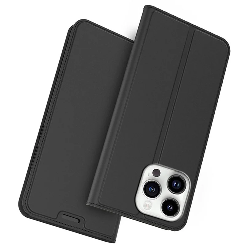 Pour iPhone 15 Pro Max Étui Support Design Porte-cartes en Cuir PU Housse de Téléphone - Noir