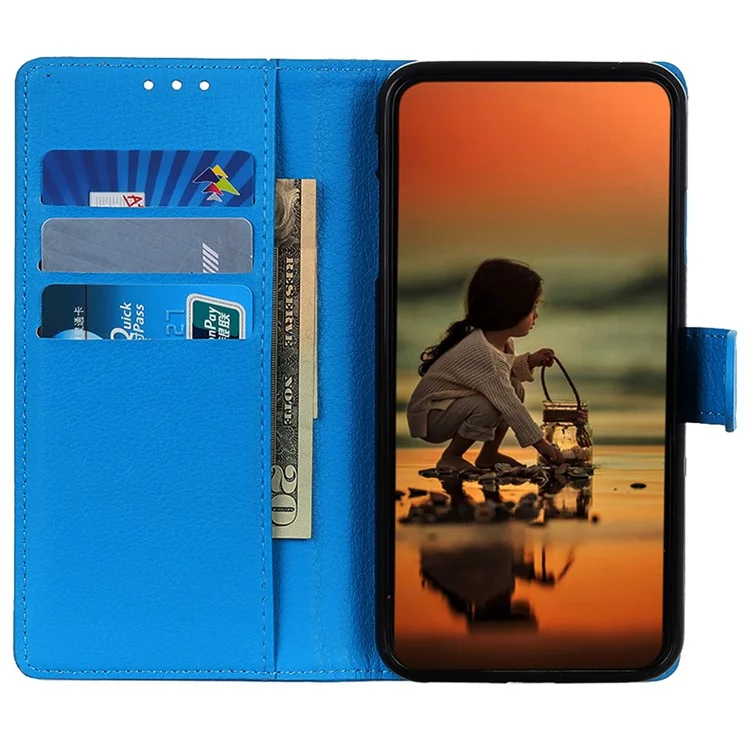 Para Xiaomi 13T / 13T Pro / Redmi K60 Ultra Case Textura Litchi Couro PU Carteira Suporte Capa de Telefone - Azul