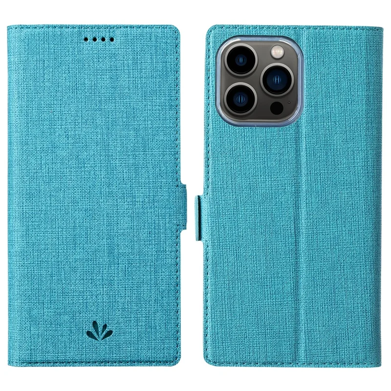 VILI K Series for iPhone 15 Pro Max Case PU Leather Horizontal Stand Phone Cover - Blue